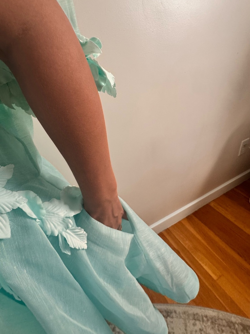 Zimmermann Mint Green Floral Applique Dress US size 4 - Picture 5 of 6